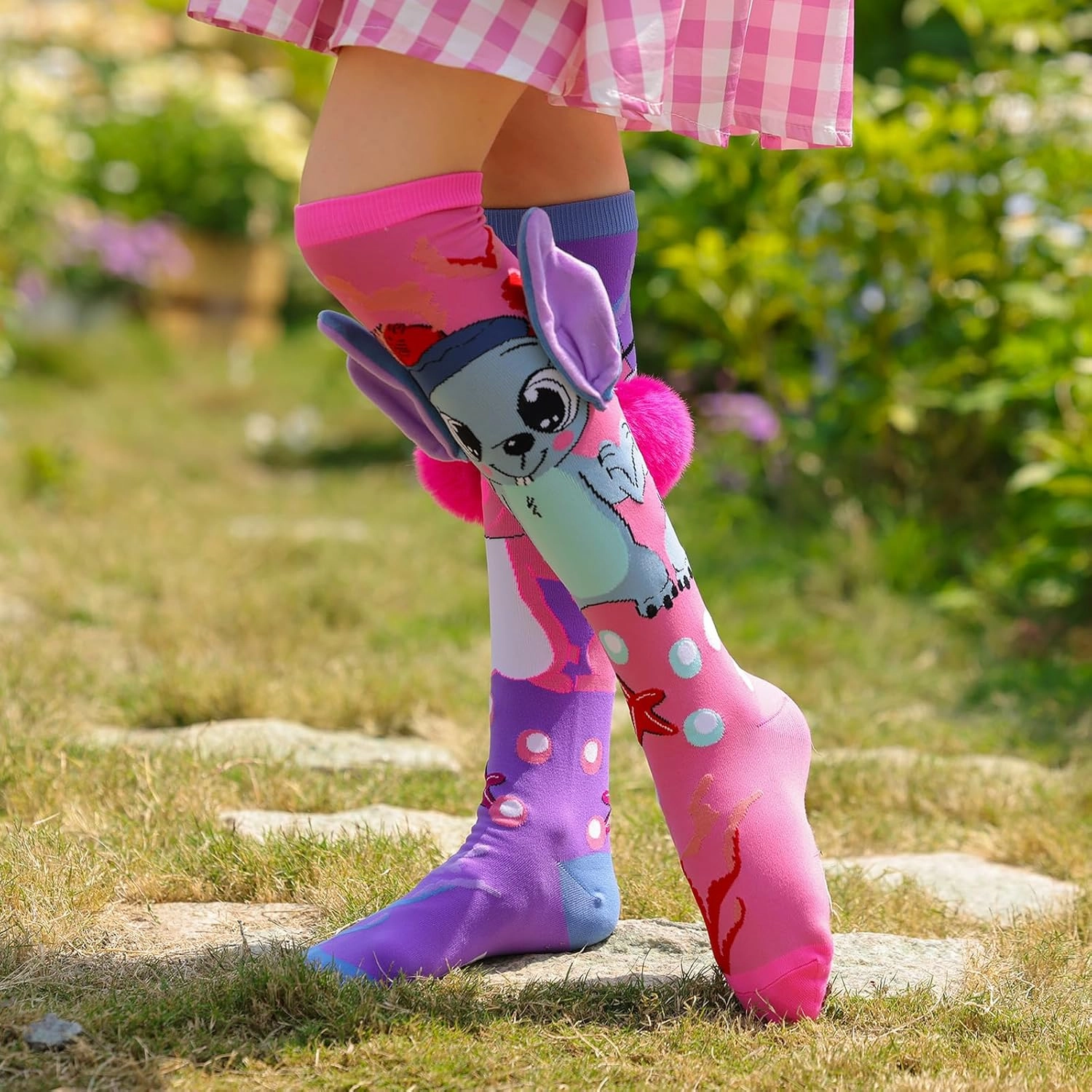 Crazy socks for kids Cute girl socks girls wacky Funky Stretch Mid to High Novelty Socks