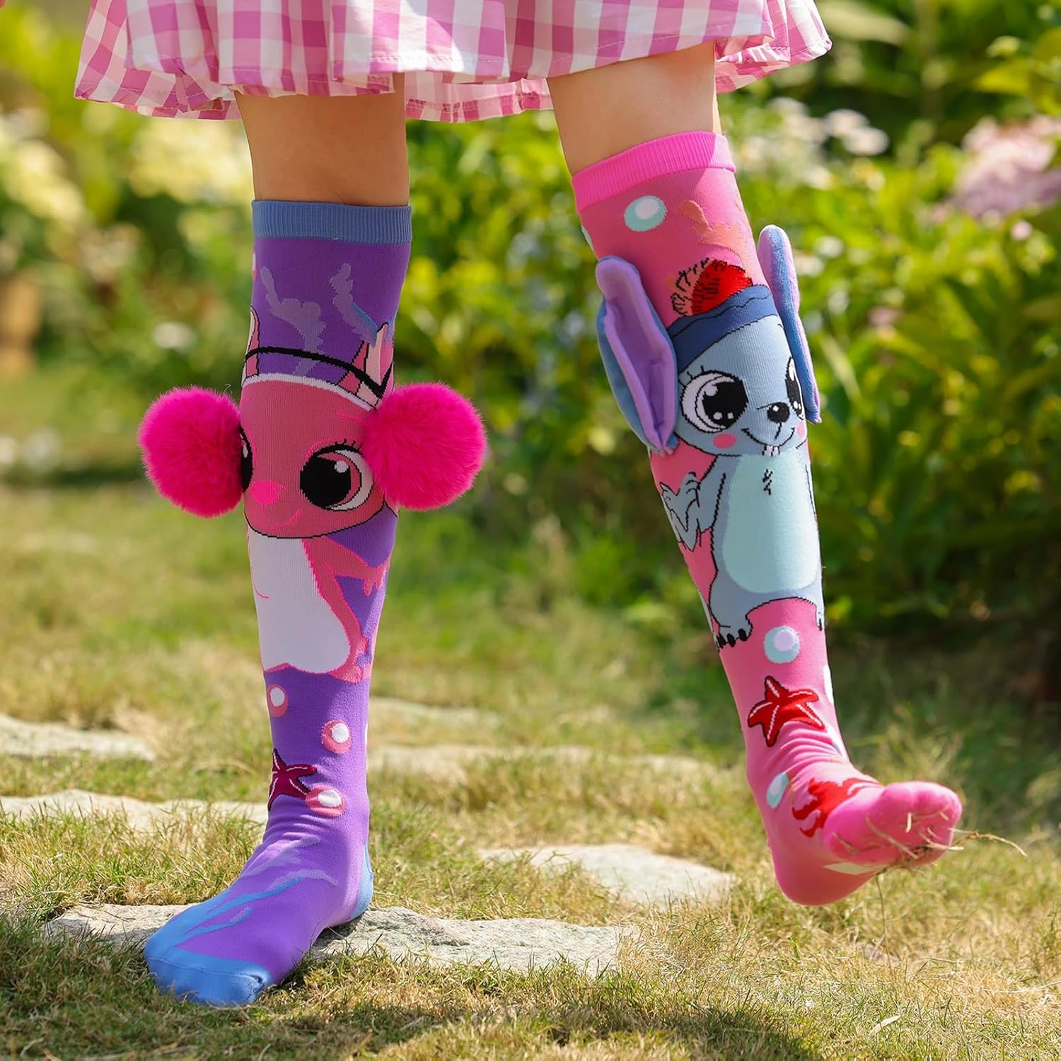 Crazy socks for kids Cute girl socks girls wacky Funky Stretch Mid to High Novelty Socks