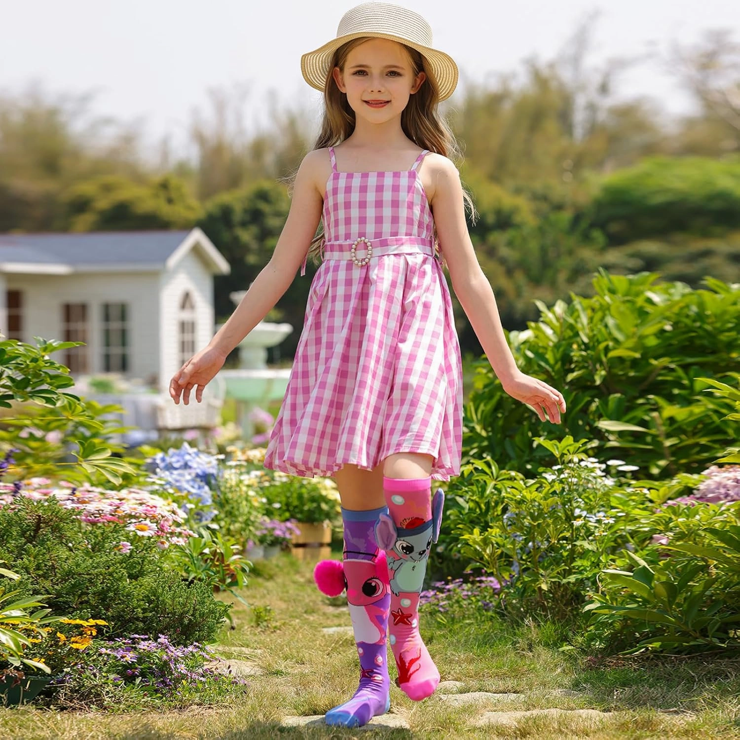 Crazy socks for kids Cute girl socks girls wacky Funky Stretch Mid to High Novelty Socks