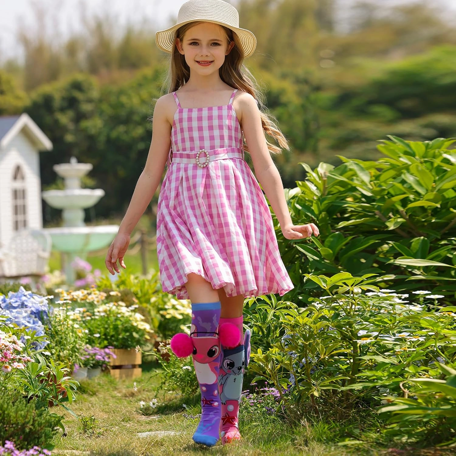 Crazy socks for kids Cute girl socks girls wacky Funky Stretch Mid to High Novelty Socks