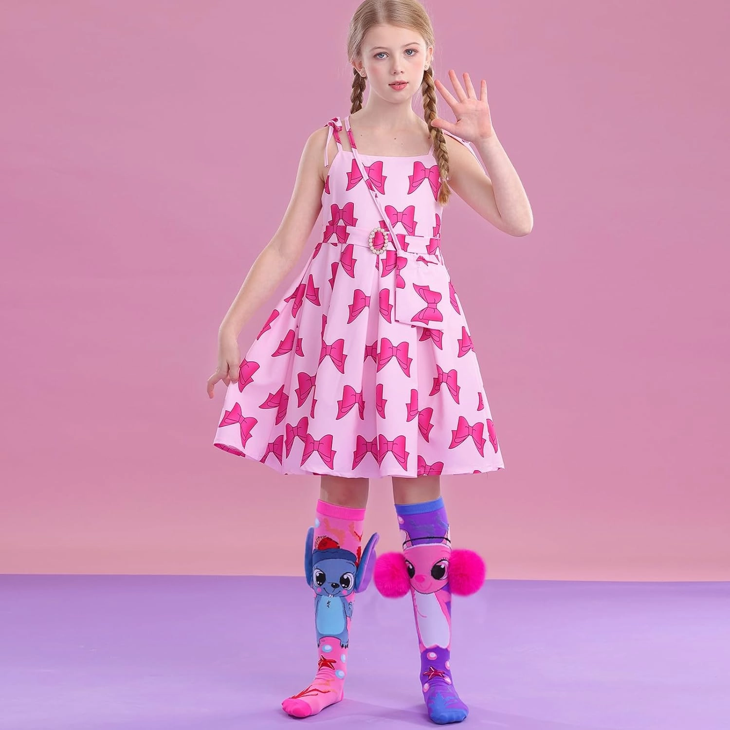 Crazy socks for kids Cute girl socks girls wacky Funky Stretch Mid to High Novelty Socks