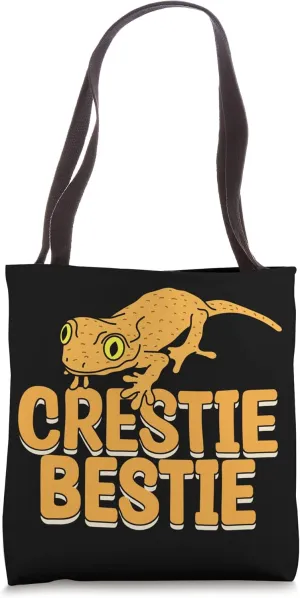 Crestie Bestie Gecko Reptiles Lover Reptile Owner Graphic Tote Bag
