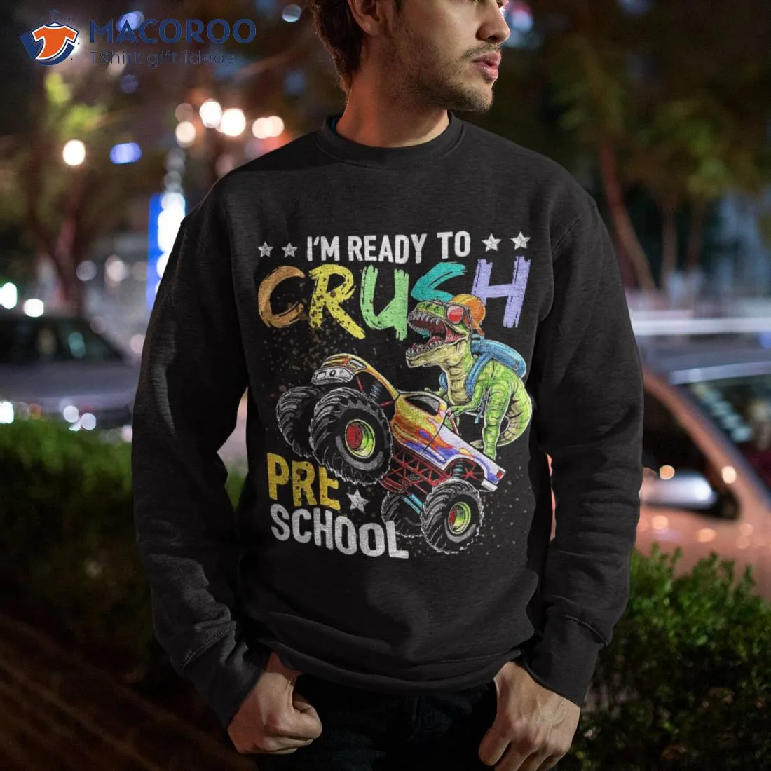Crush Preschool Dinosaur Monster Truck Back To School Boys Shirt