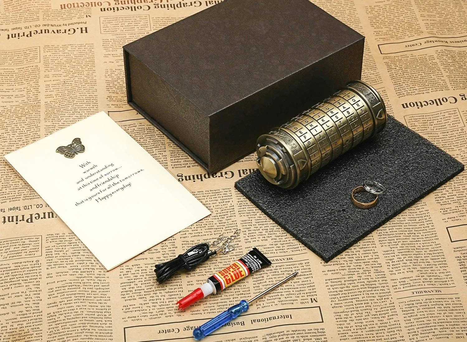 Cryptex Da Vinci Code Money Puzzle Box for Cash Gift Puzzle Boxes with Hidden Compartments Valentine's Day Gift for Boy Birthday Gifts for Her Gifts for Girlfriend Gifts for Men Gift for Mom