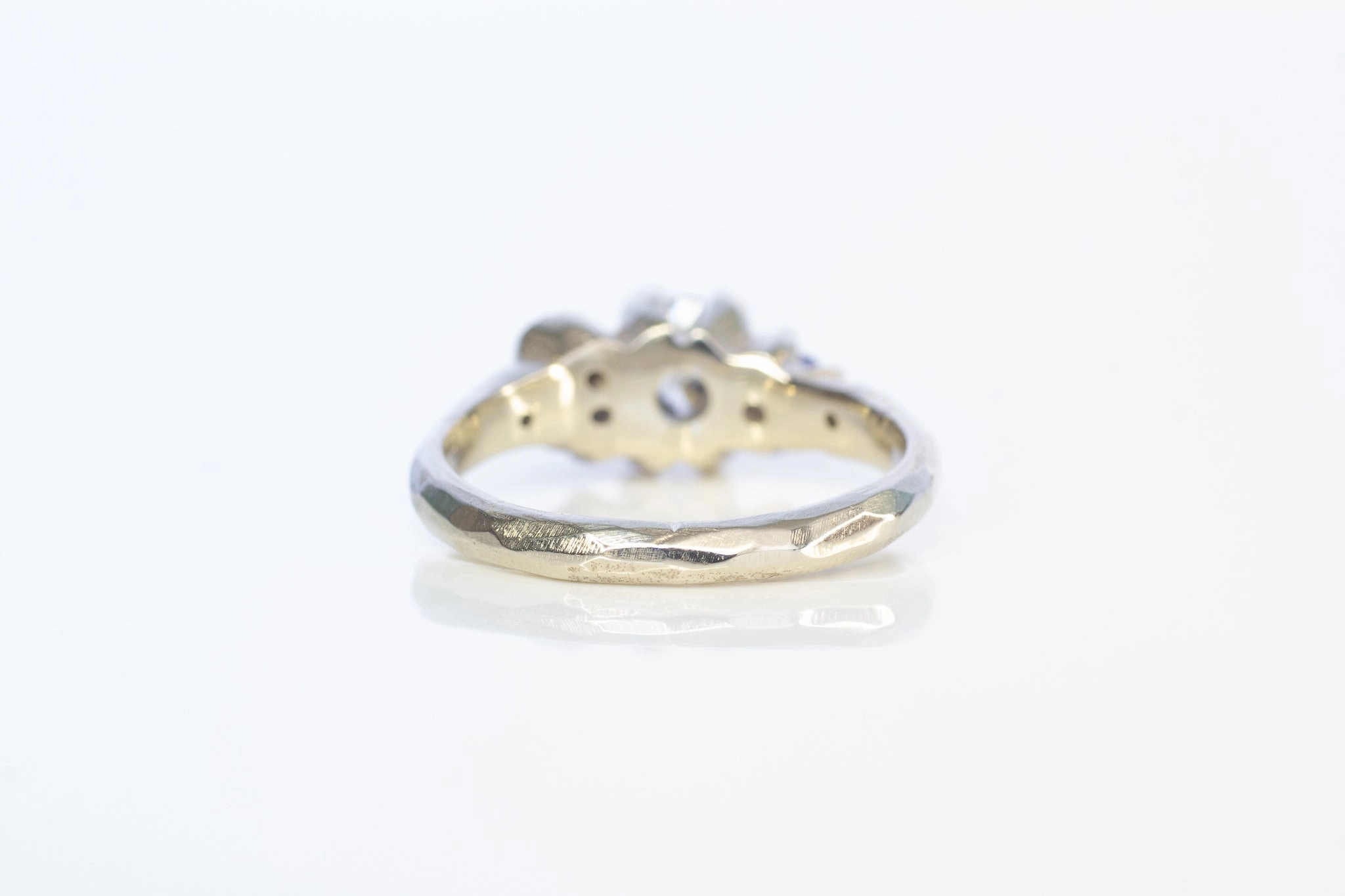 Cumulus Ring - 14ct White Gold with Salt and Pepper Diamonds, Spinel and Sapphire