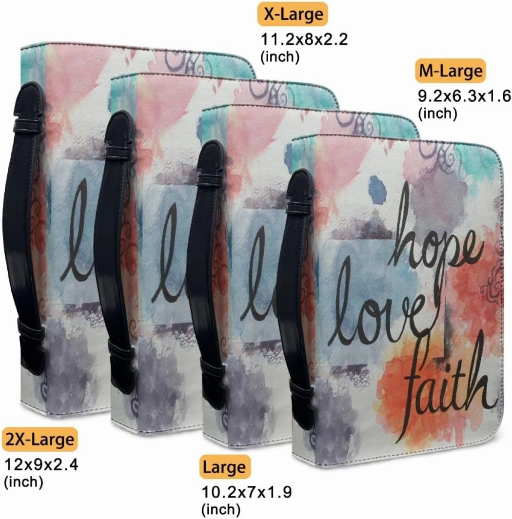 Custom Bible Cover Case with Photo Name Logo Design Your Own PU Leather Bible Covers for Women Girls Bible Carrier Bag, Blue, Fit 6"x9" Bible