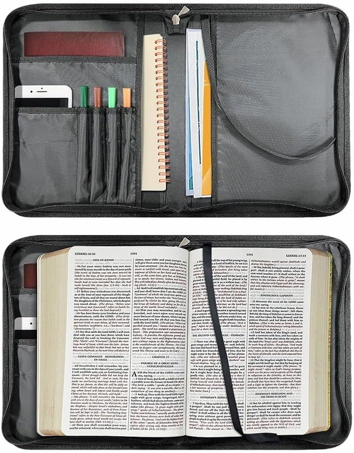 Custom Bible Cover Case with Photo Name Logo Design Your Own PU Leather Bible Covers for Women Girls Bible Carrier Bag, Blue, Fit 6"x9" Bible
