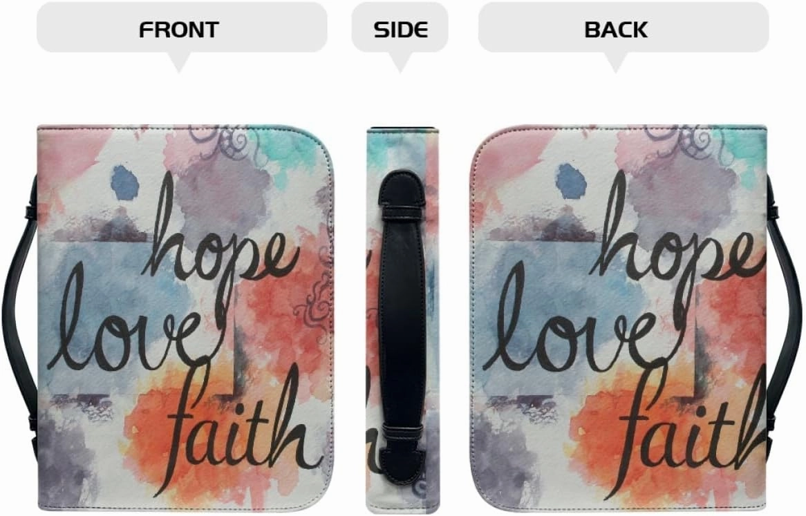 Custom Bible Cover Case with Photo Name Logo Design Your Own PU Leather Bible Covers for Women Girls Bible Carrier Bag, Blue, Fit 6"x9" Bible
