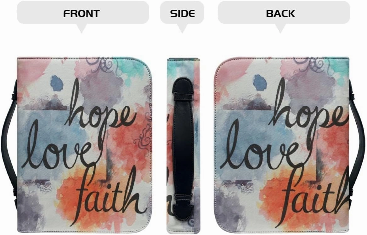 Custom Bible Cover Case with Photo Name Logo Design Your Own PU Leather Bible Covers for Women Girls Bible Carrier Bag, Indigo, Fit 6"x9" Bible