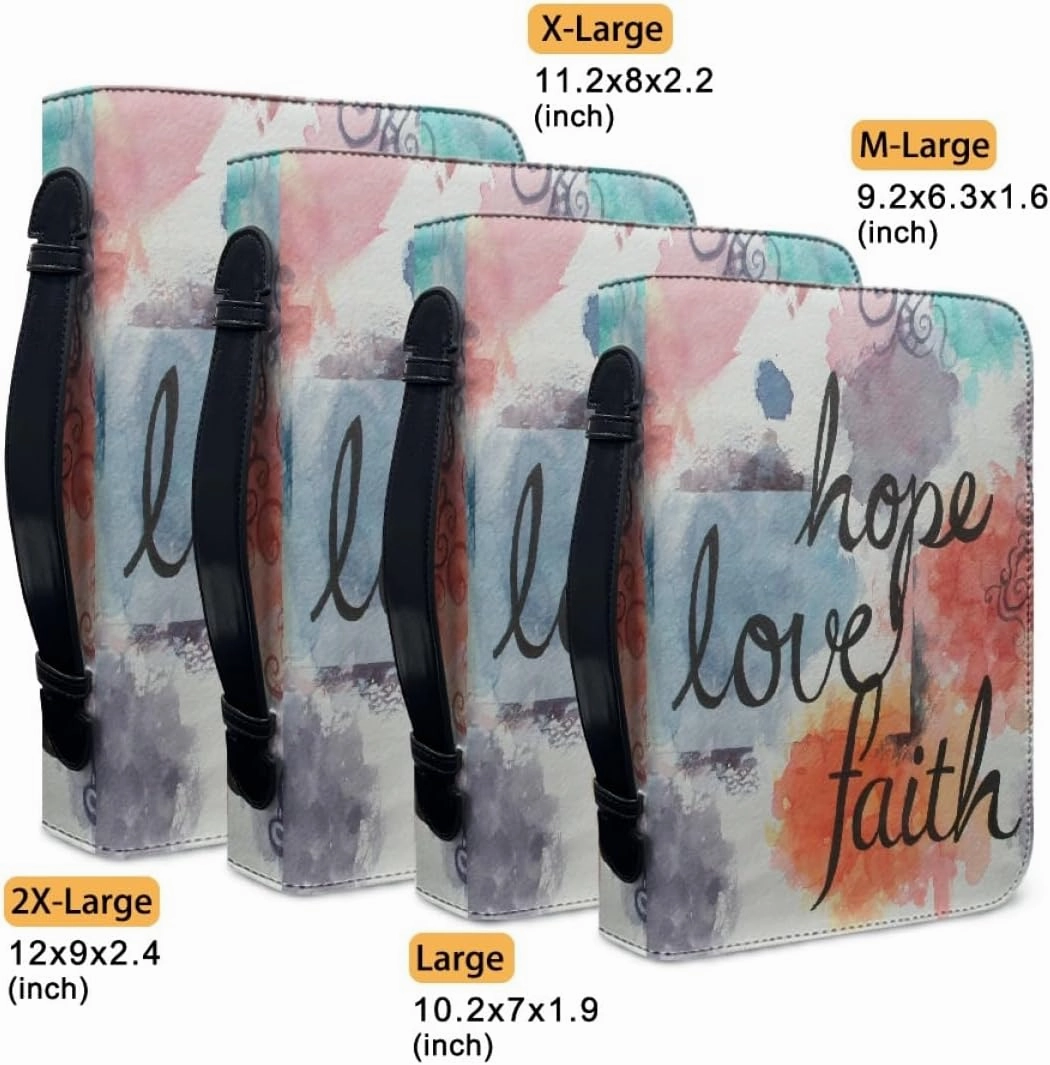 Custom Bible Cover Case with Photo Name Logo Design Your Own PU Leather Bible Covers for Women Girls Bible Carrier Bag, Indigo, Fit 6"x9" Bible
