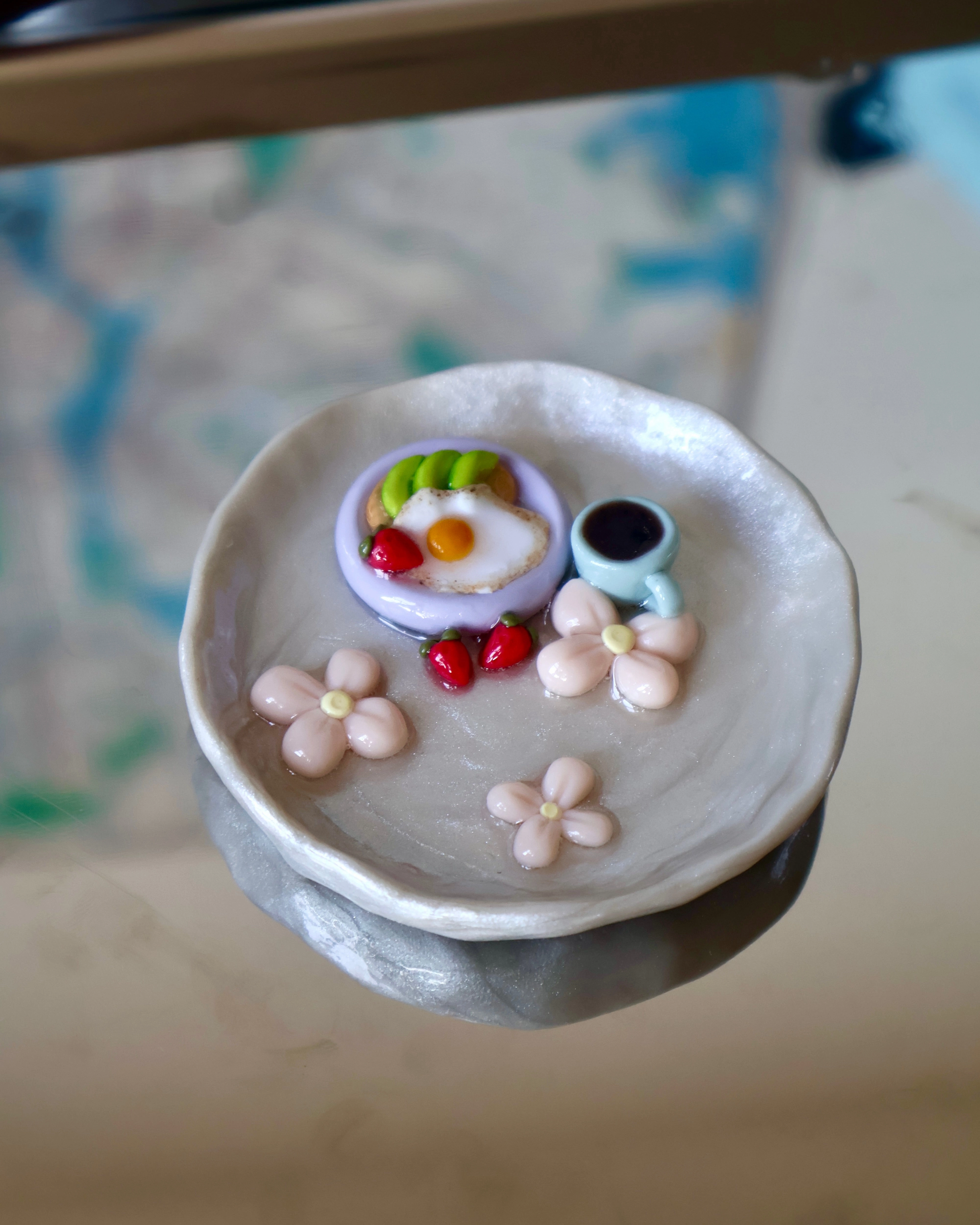 Customizable Breakfast Trinket Dish/Ring Holder