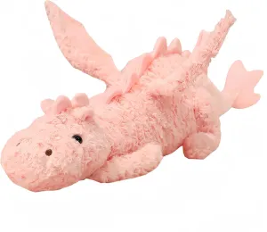 Cute Lucky Dragon Plush Pillow,Soft Flying Dragon Stuffed Animals-35.3inch Large Kawaii Dragon Animal Plushies Toy,Perfect Birthday Present for Adults and Children,Pink