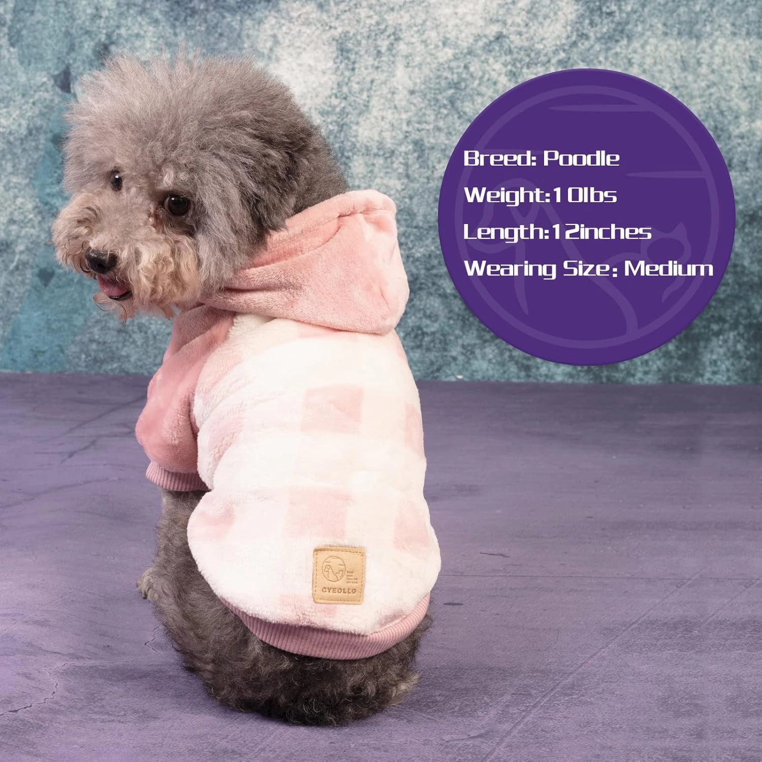 cyeollo Dog Sweater Warm Dog Winter Coat Pink Plaid New Year Dog Hoodie Flannel Sweatshirt Doggie Coats Dog Clothes for Small Dogs Size XL