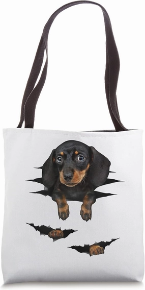 Dachshund Puppy Breakthrough Tote Bag