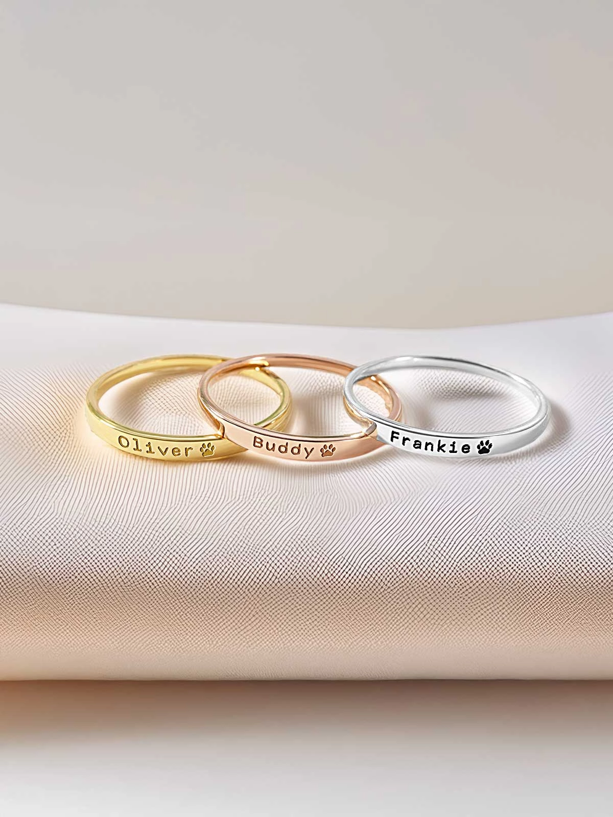 Dainty Stackable Pet Ring - 1.5mm Band With 2.5mm Center (Copy)