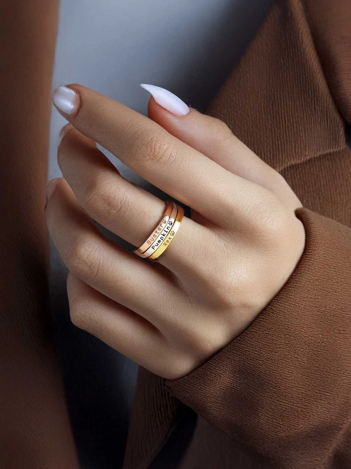 Dainty Stackable Pet Ring - 1.5mm Band With 2.5mm Center (Copy)