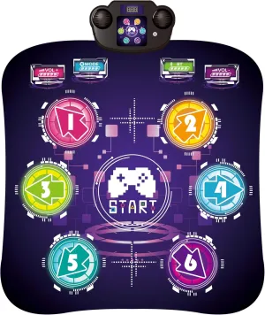 Dakapal LED Dance Mat for Kids – Wireless Bluetooth 6-Button Step Game Pad with 5 Modes & Music, Fun Birthday Gift for Boys Girls Ages 3-12 Years Old