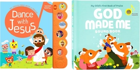 Dance with Jesus and God Made Me - Bundle of 2 Books - Christian Sound Books for Toddlers 1-3 | Six Bible Songs & Illustrations in Each Book, Musical Toys for Kids - Baptism Gifts for Boys and Girls