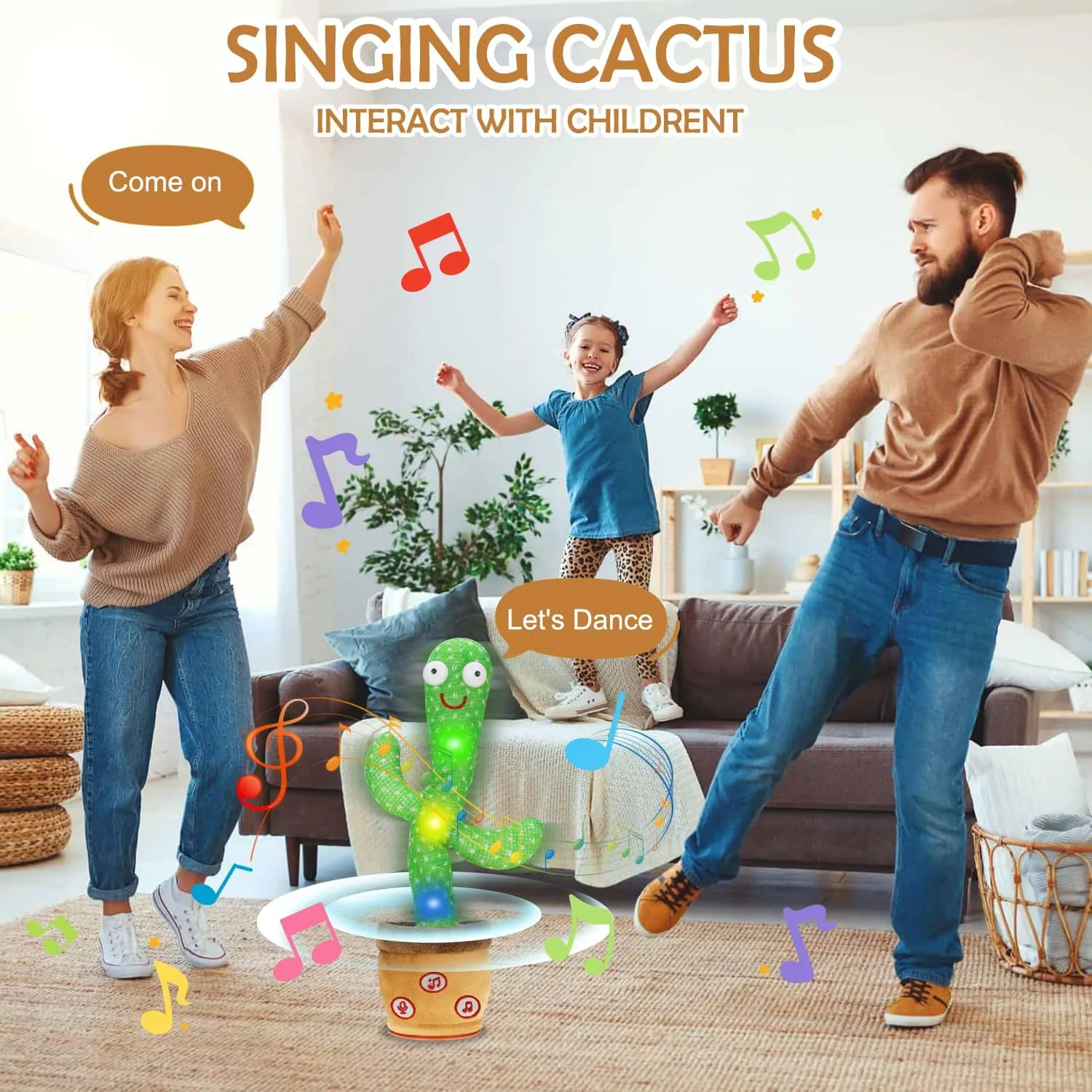 Dancing Cactus Talking Baby Toys, Talking Cactus Mimicking Toys Repeating What You Say Singing Recording with Volume Adjustable & 120 English Songs Plush Toy Birthday Gifts for Kids Boys Girls
