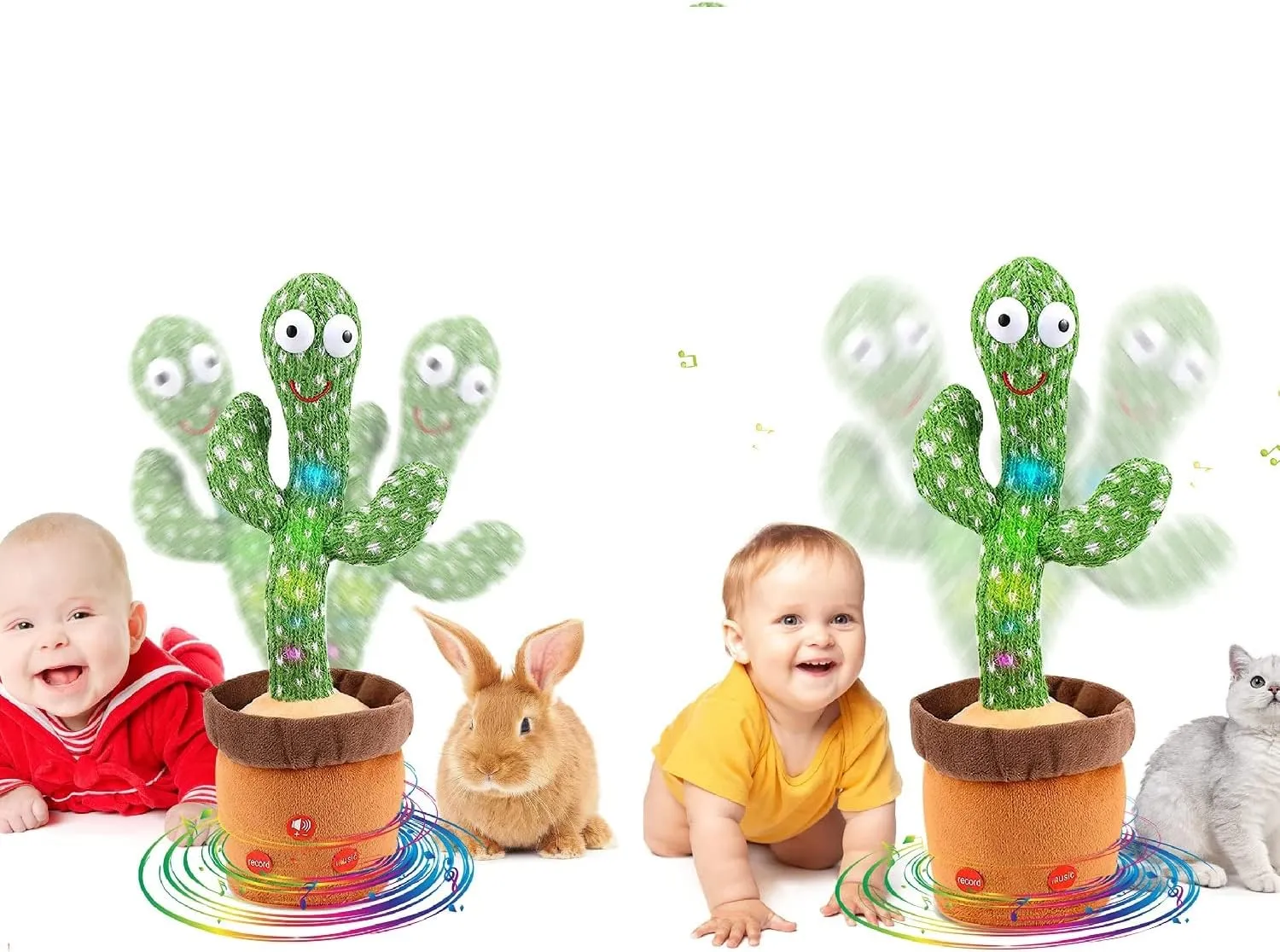 Dancing Cactus Talking Cactus Repeating What You Say Imitation Toys Glowing Musical Toys Children's Educational Toys