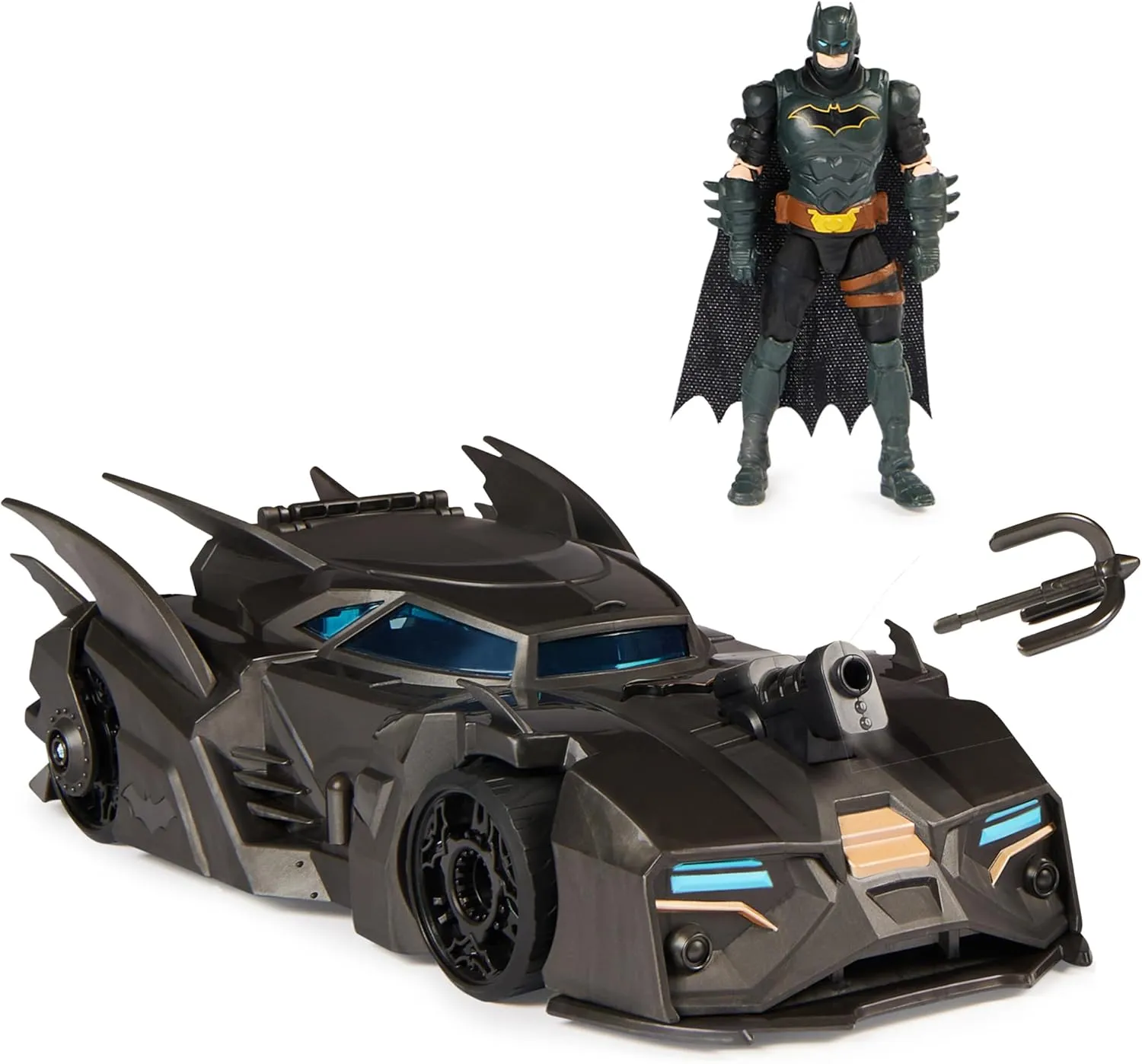 DC Comics, Crusader Batmobile Playset with Exclusive 4-inch Batman Figure, 3 Super-Villain Paper Figures, Kids Toys for Boys and Girls Ages 4 