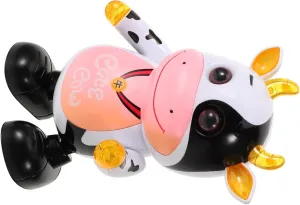 DECHOUS 1pc Electric Calf Music Interactive Mascot Cow Glow Dairy Cow Cattle New Year Mascot Year of The Ox Electric Plastic