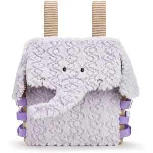 DEMDACO Purple Elephant Buckle and Snap 10" Plush Backpack for Kids