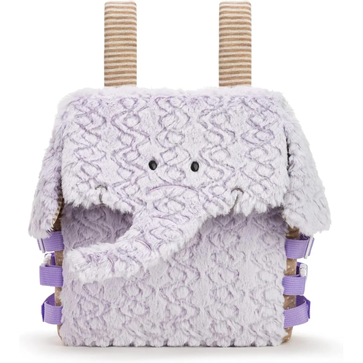 DEMDACO Purple Elephant Buckle and Snap 10" Plush Backpack for Kids
