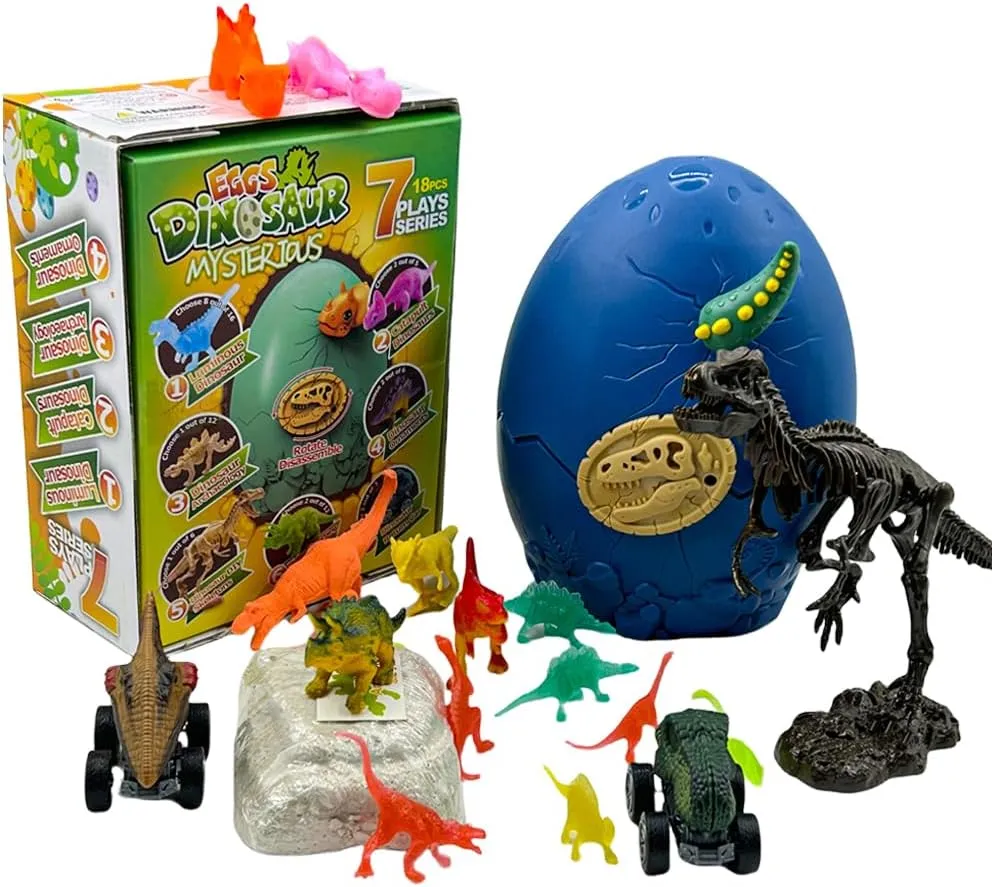 Dinosaur Egg Toys,7 in 1 Giant Dinosaur Archaeology Set,Birthday Gift for Kids Over 3 Years Old,Discover Archaeology Dinosaur Science Toys Handmade Gifts,Fun Dinosaur Archaeology Games. (8 inch)