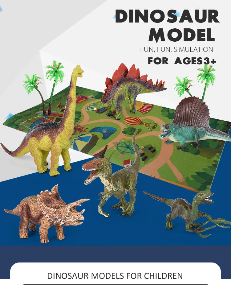 Dinosaur toy figure with activity play mat and tree, perfect gift for children, boys and girls