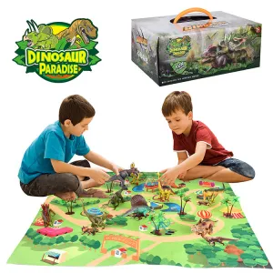 Dinosaur toy figure with activity play mat and tree, perfect gift for children, boys and girls