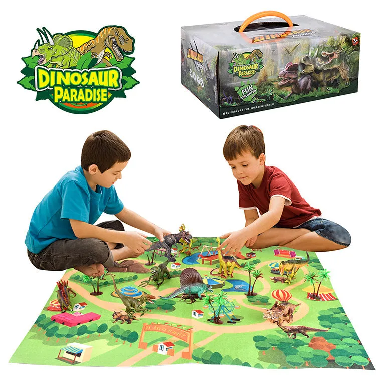 Dinosaur toy figure with activity play mat and tree, perfect gift for children, boys and girls