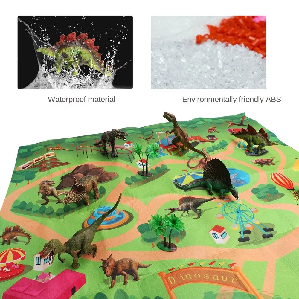 Dinosaur toy figure with activity play mat and tree, perfect gift for children, boys and girls