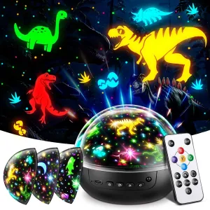 Dinosaur Toys for Kids 2-4,【Remote 3 Films 93 Effects】Dinosaur Toys for Kids 5-7,【3 Timer 5 Brightness】Toys for 5 Year Old Boy Toys Age 3,Rotate Night Light Projector,Toddler Night Light Projector