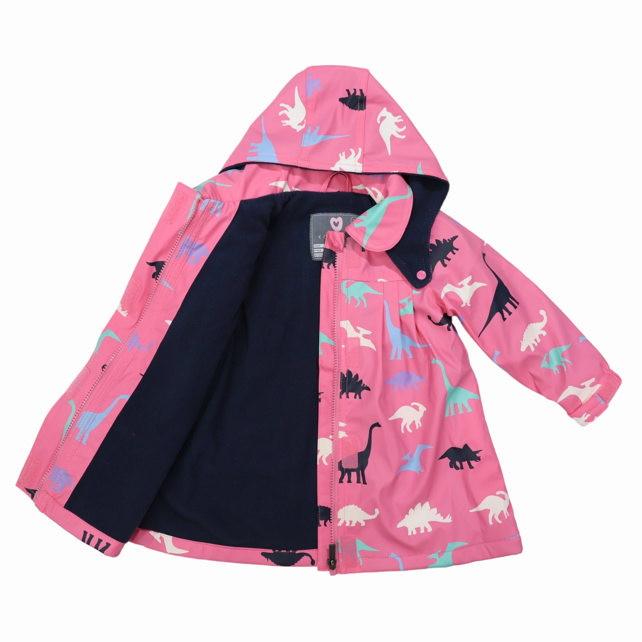 Dinosaur Colour Change Raincoat Hot Pink