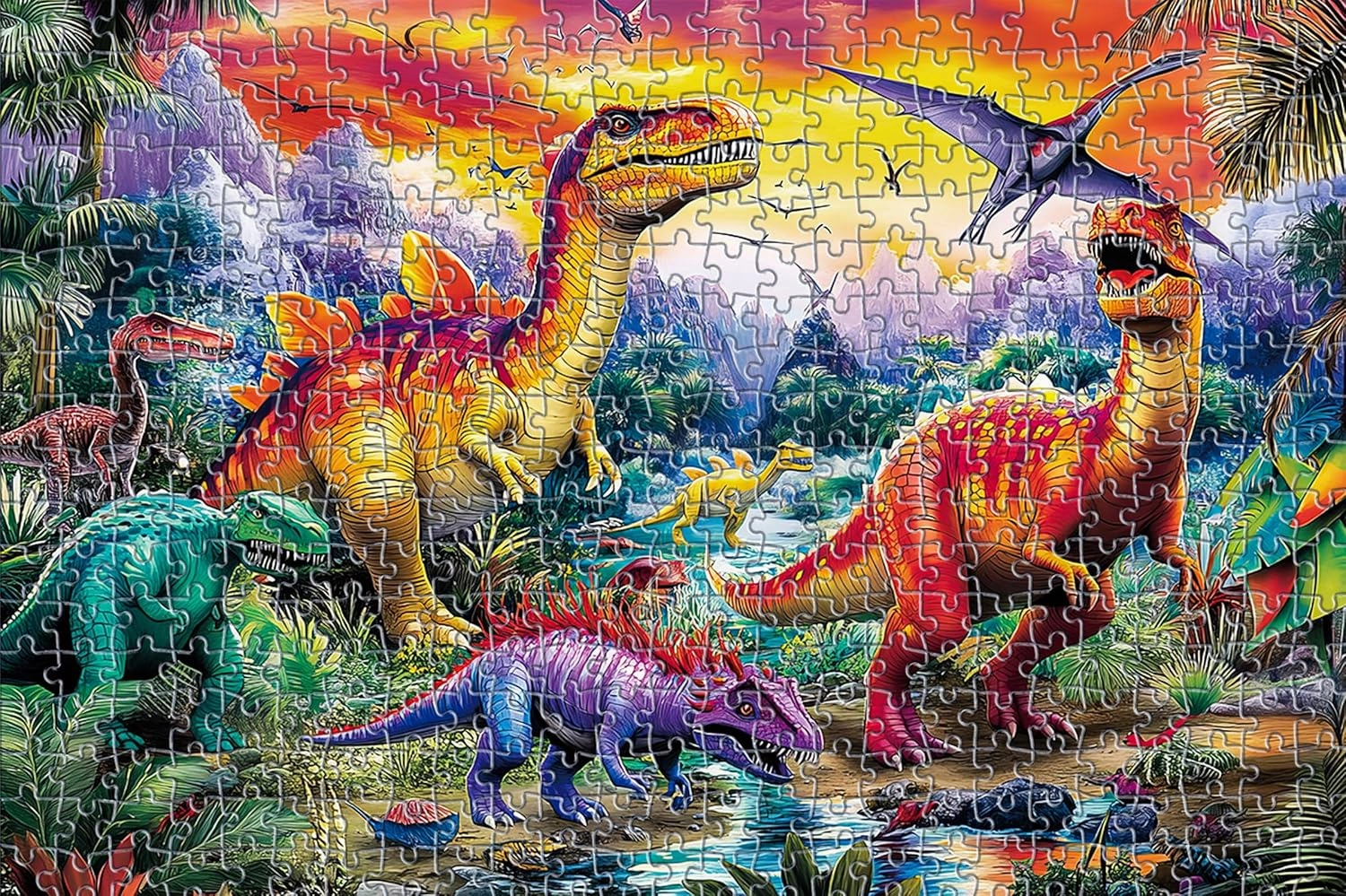 Dinosaur Puzzles for Kids Ages 6-8 8-10 10-12,Dinosaur World 500 Pieces Puzzles Learning Educational Toys Gift for Boys and Girls Toddler Family Decoration