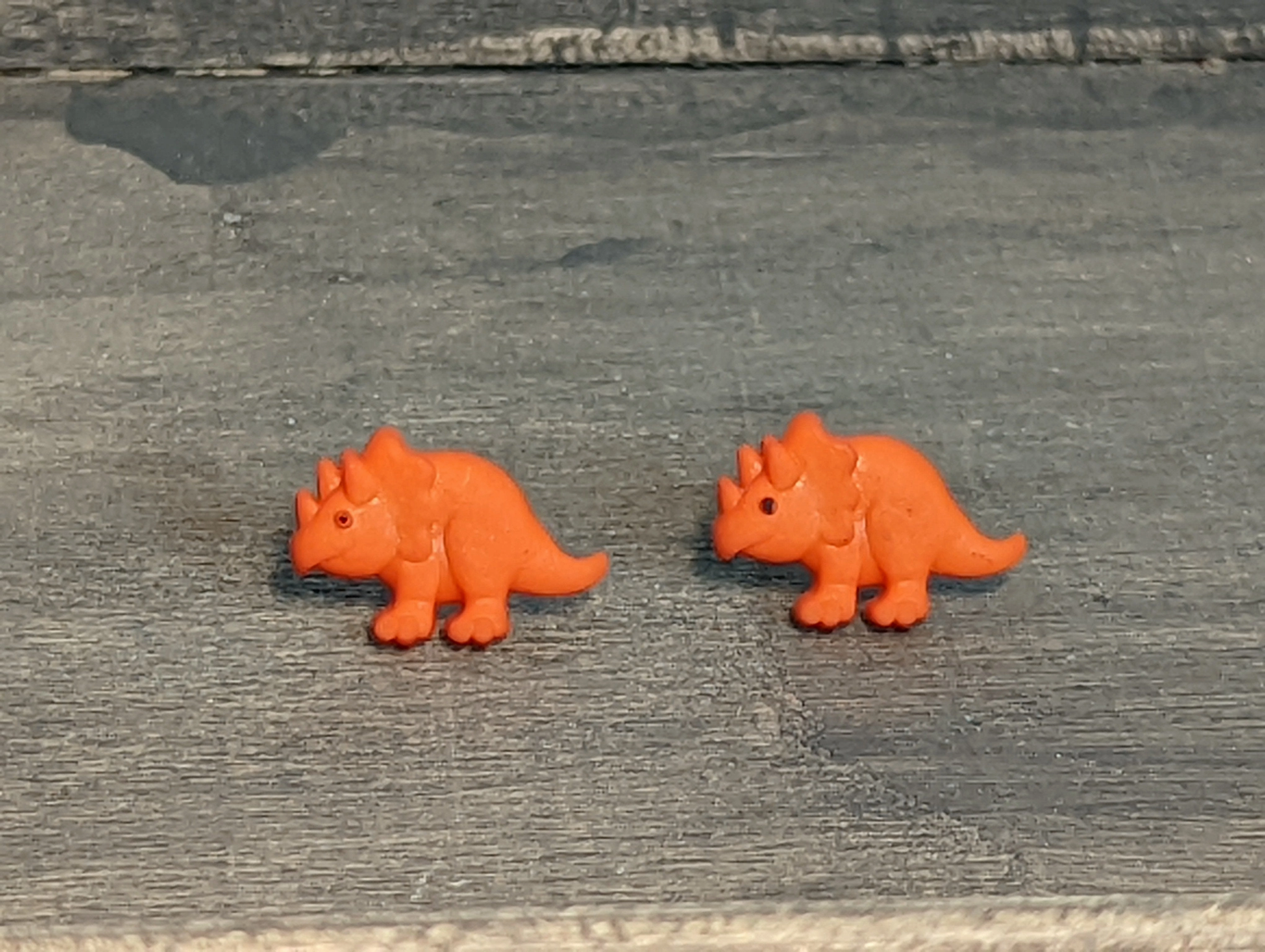 Dinosaur Triceratops Stud Earrings