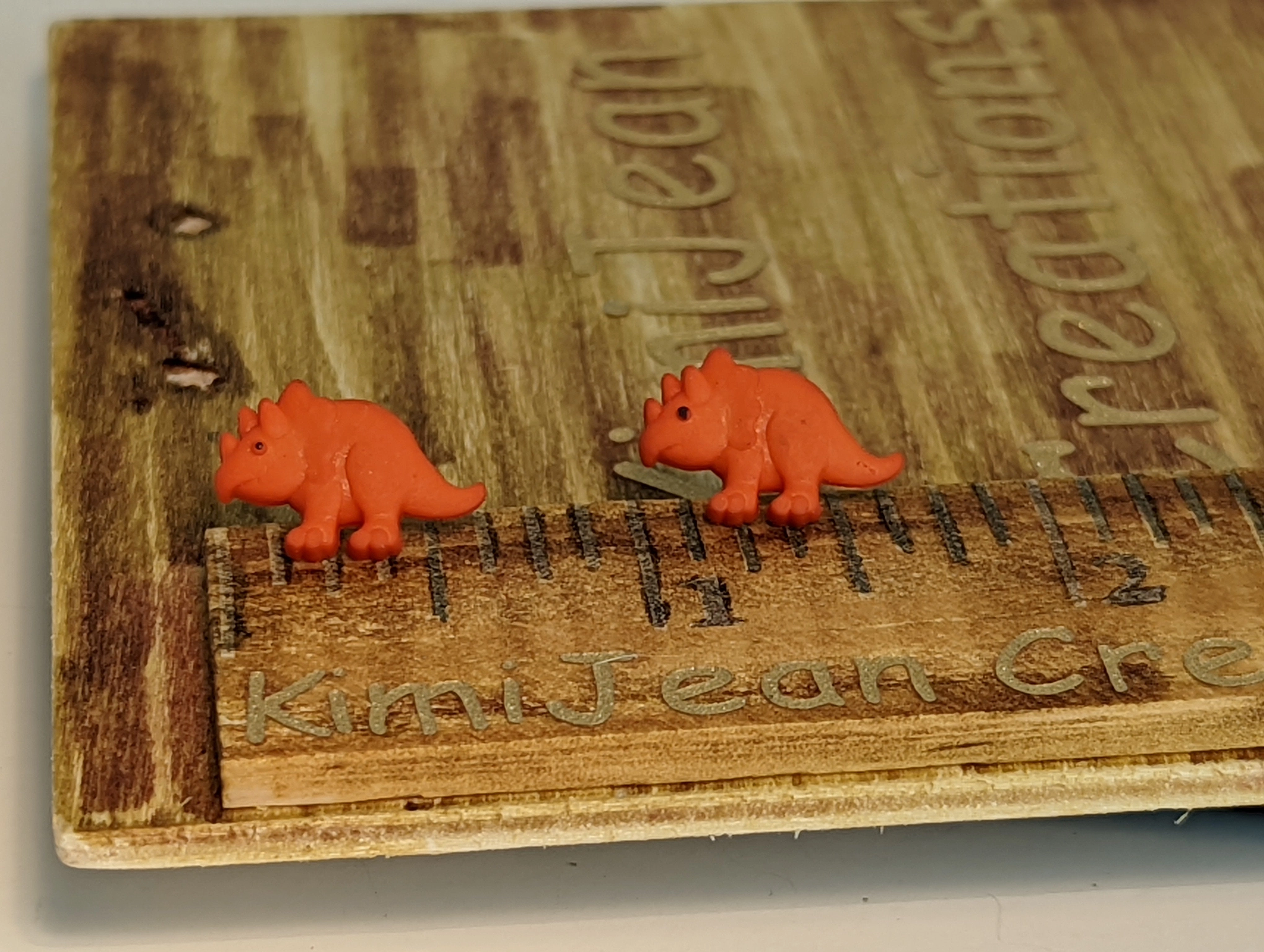 Dinosaur Triceratops Stud Earrings