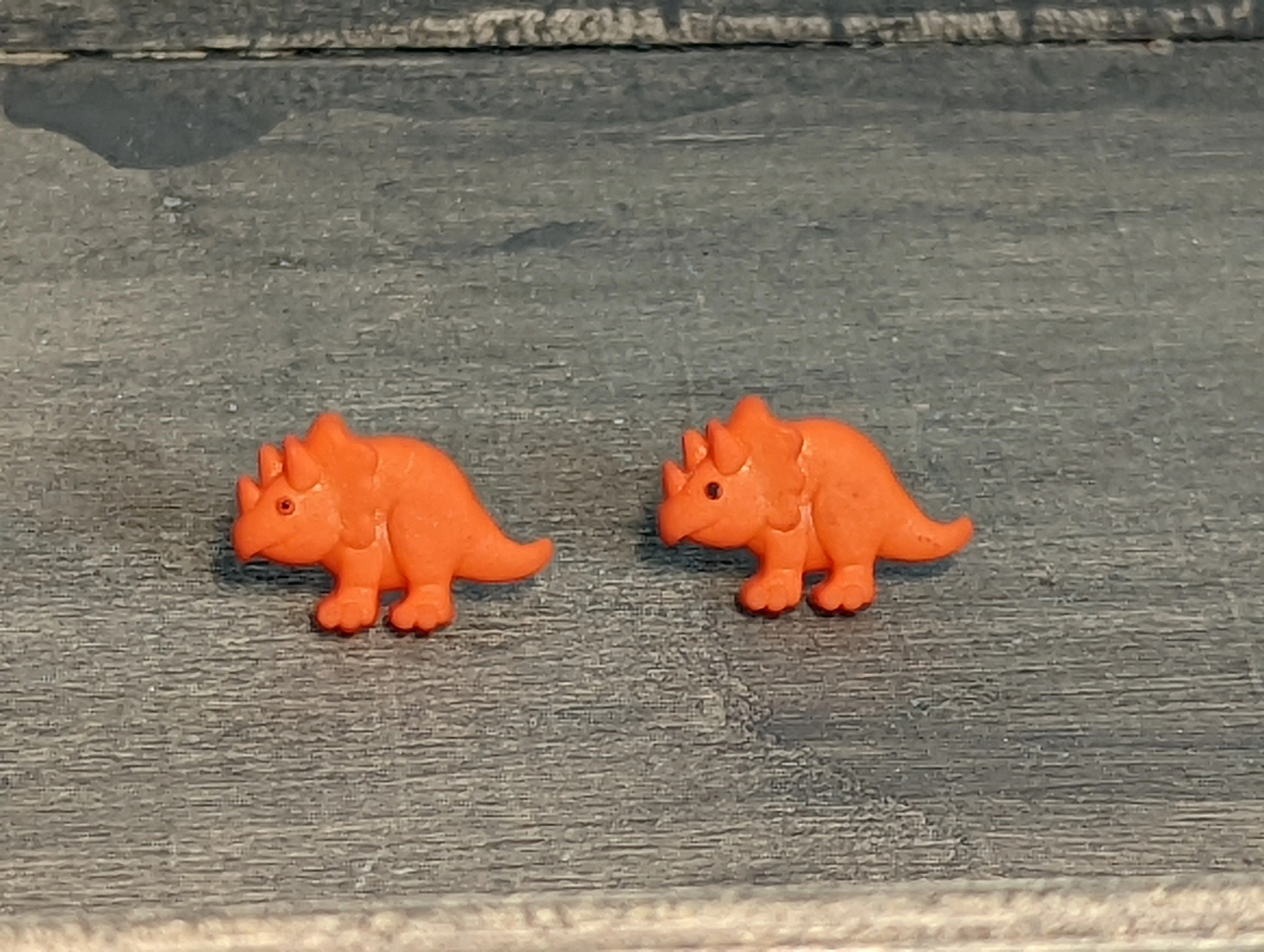 Dinosaur Triceratops Stud Earrings
