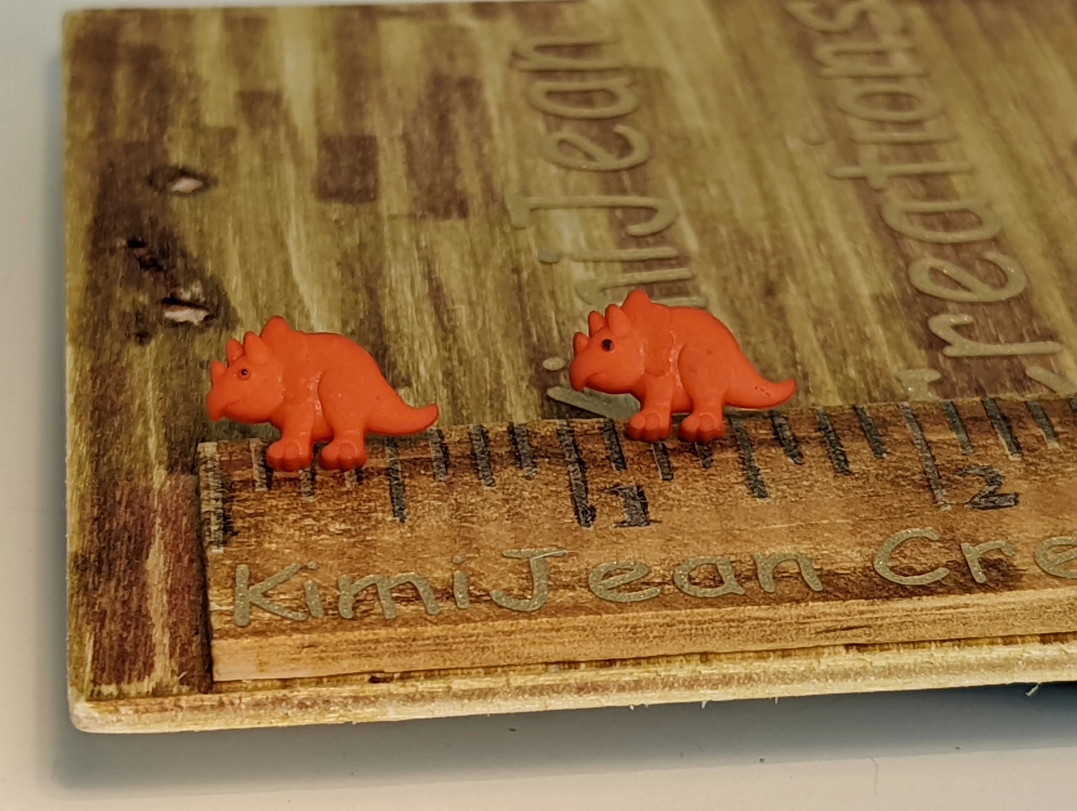 Dinosaur Triceratops Stud Earrings