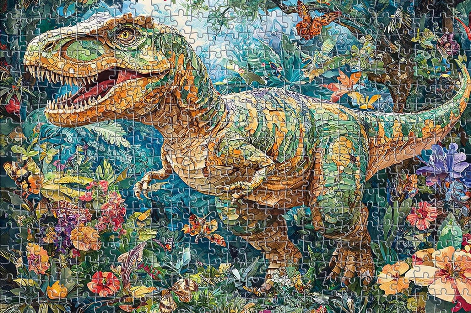 Dinosaur World Puzzles 500 Pieces,Dinosaur Puzzle for Kids Ages 6-8 8-10 10-12 Learning Educational Toys Gift for Boys and Girls Toddler Family Decoration