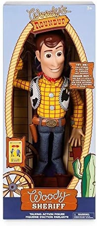 Disney Store Official Sheriff Woody Talking Action Figure from Toy Story, Features Sounds and Phrases from The Movies, Interacts with Other Figures and Toys