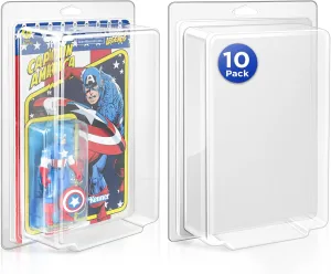 Display Case for Figures, 10 Packs Blister Clamshells Compatible With Marvel Legends, Gi-Joe, Masters of The Universe Motu, Star Wars (Fits 3.75" Carded Figures)