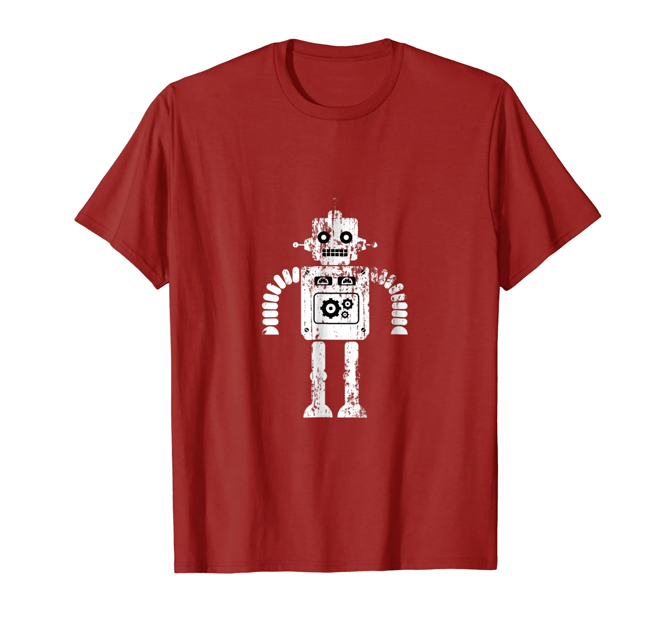 Distressed Retro Robot Dark T-Shirt Mens Womens Kids