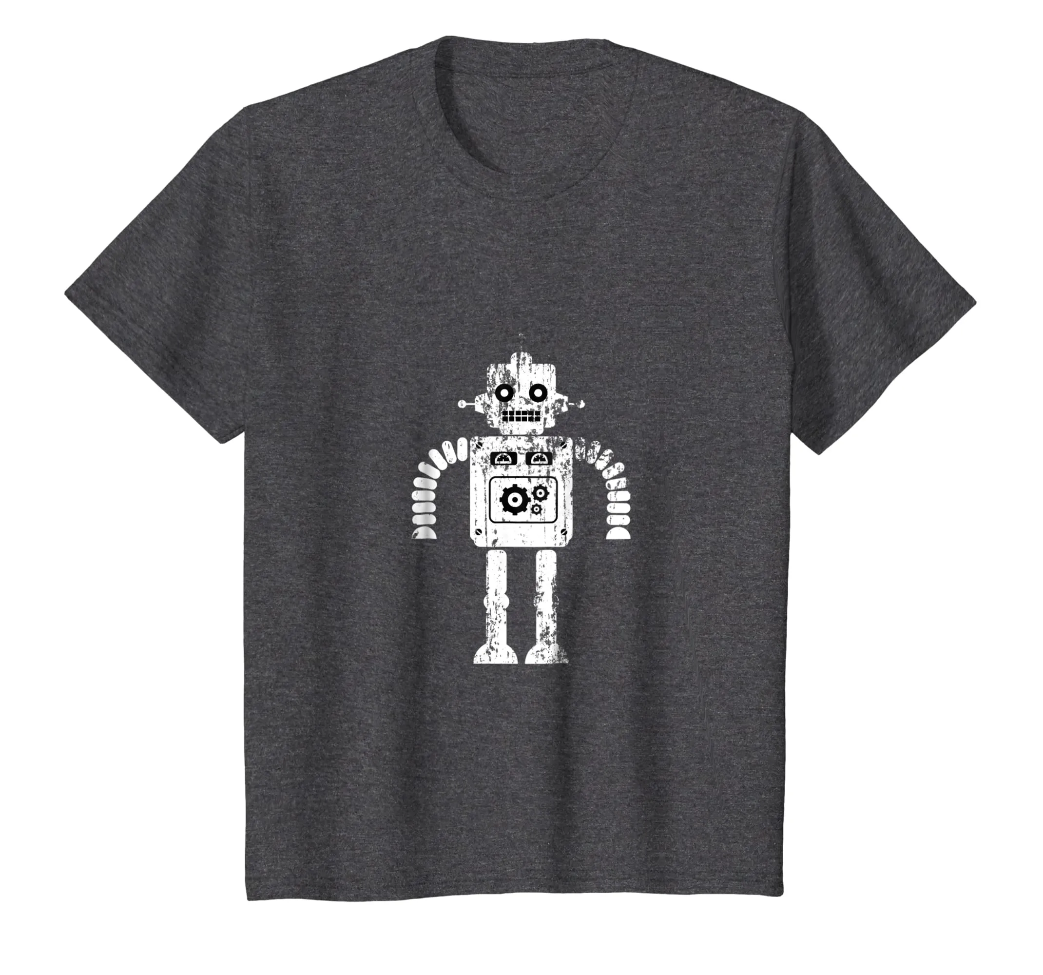 Distressed Retro Robot Dark T-Shirt Mens Womens Kids