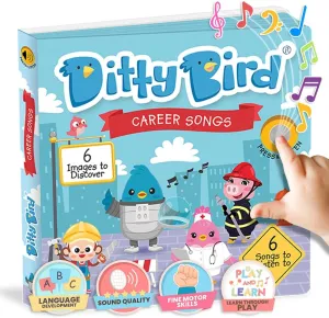 Ditty Bird Musical Books for Toddlers | Fun Children's Nursery Rhyme Book | The Firefighter Book with Sound | Interactive Toddler Books for 1 Year Old to 3 Year Olds | Sturdy Baby Sound Books