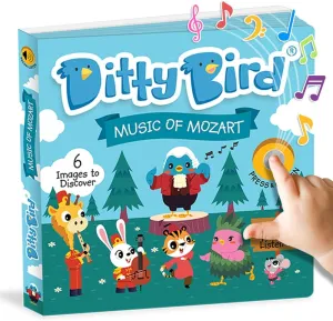 DITTY BIRD Musical Books for Toddlers | Fun Classical Music & Nursery Rhyme Book | Mozart Musical Book | Children's Interactive Toddler Books for 1 Year Old to 3 Year Olds | Sturdy Baby Sound Books