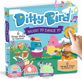 Ditty Bird Musical Books for Toddlers | Electronic Sound Book Dance Edition | Fun & Interactive Toddler Books for 1 Year Old to 3 Year Olds | Sturdy, Sensory Talking Book for Children