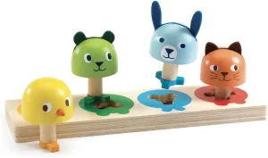 DJECO Tourniki Shape Sorter Wooden Puzzle, Multicolored (DJ06419)
