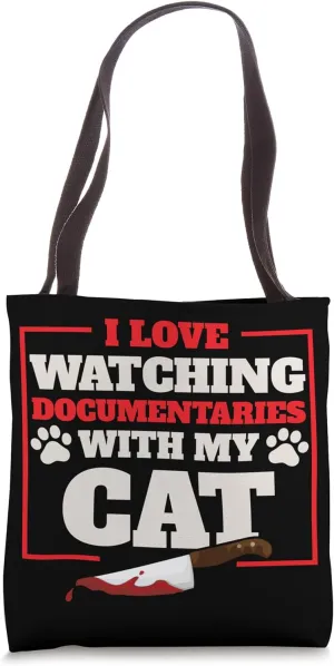 Documentaries Cat Feline Documentary Reality Film Pet Lover Tote Bag